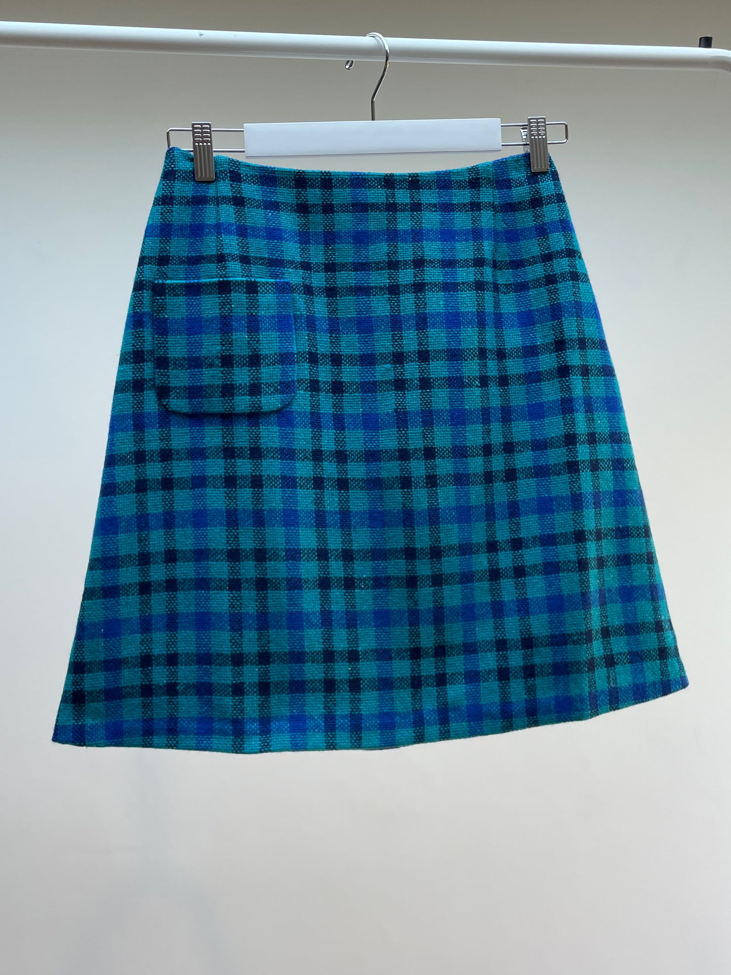 Turquoise Checked Mabel Skirt