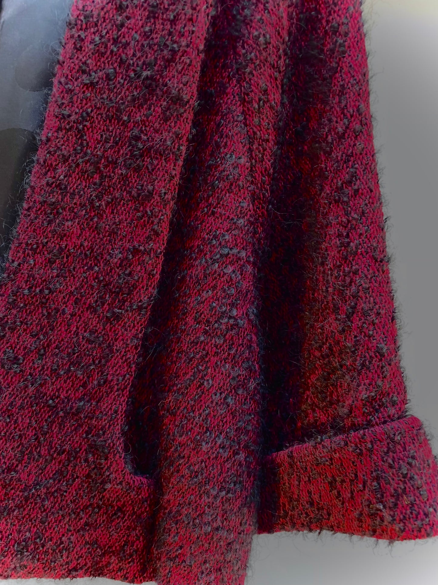 Burgundy and Black Boucle Estelle - S