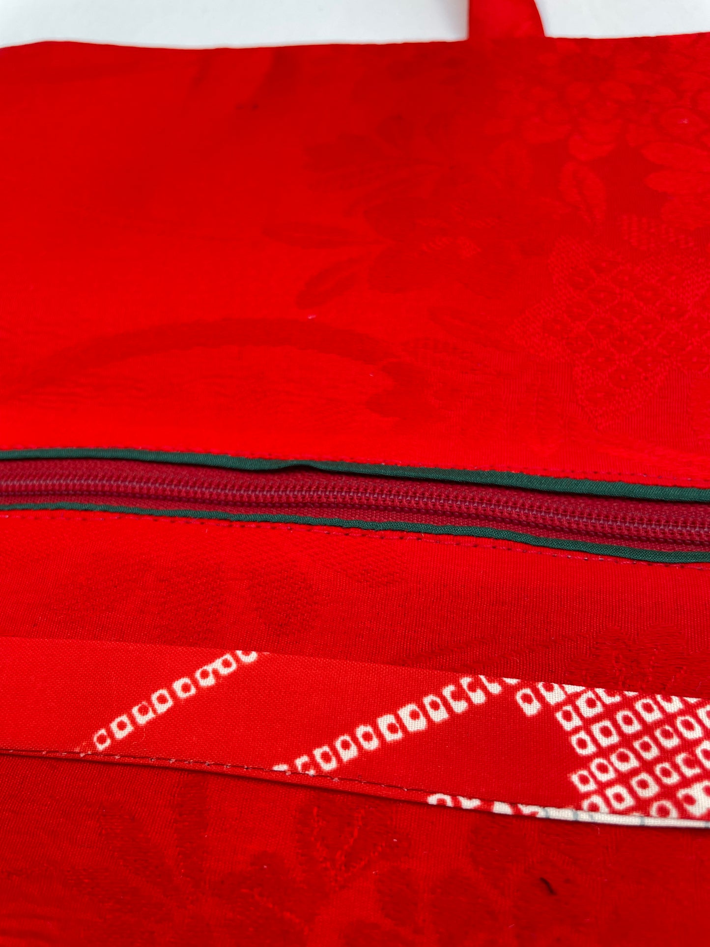 Red Crane Silk Jewellery Roll