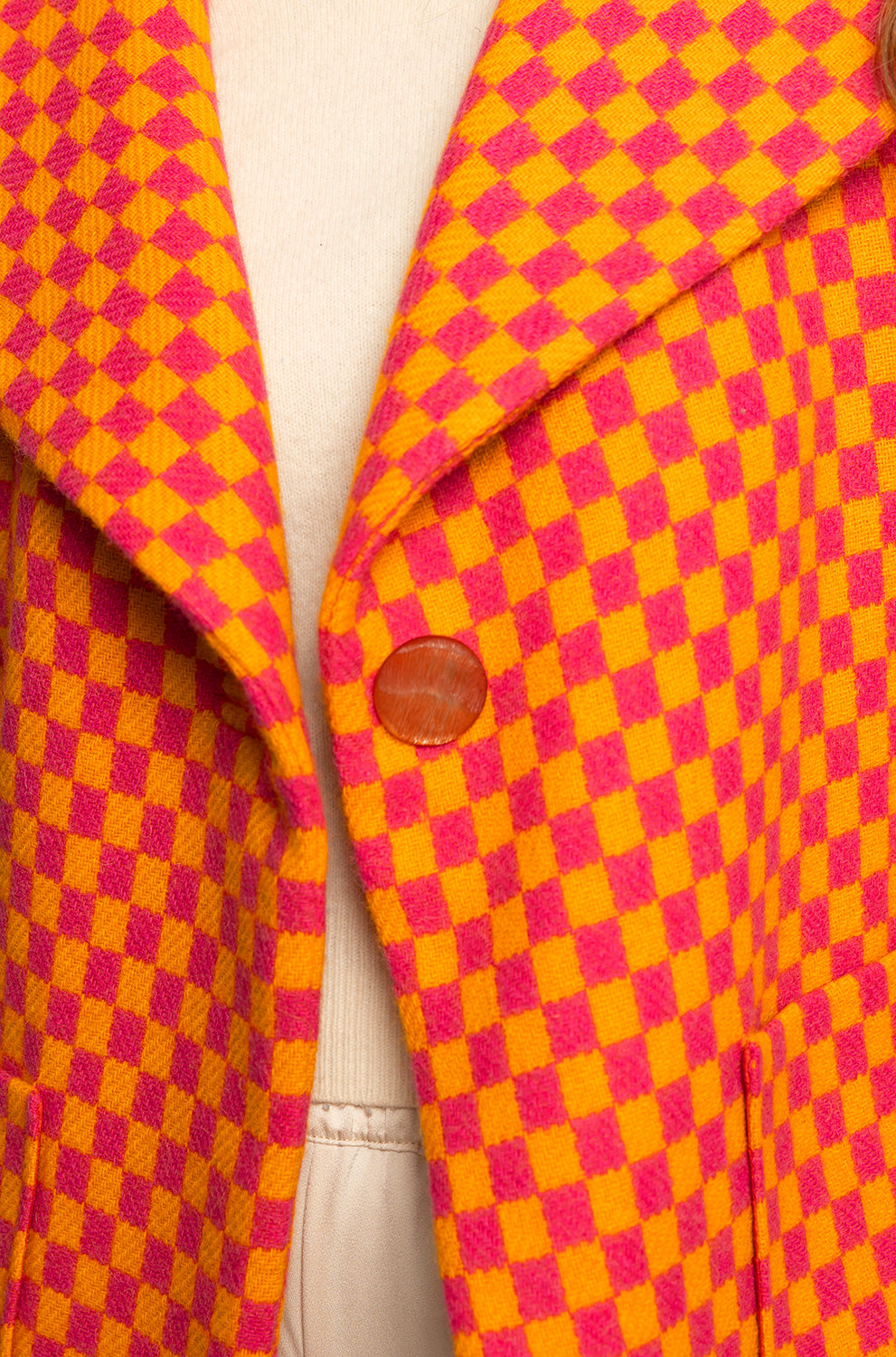 Orange Pink Check Solena Coat