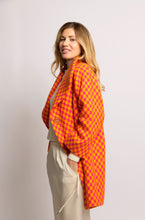 Load image into Gallery viewer, Orange Pink Check Solena Coat
