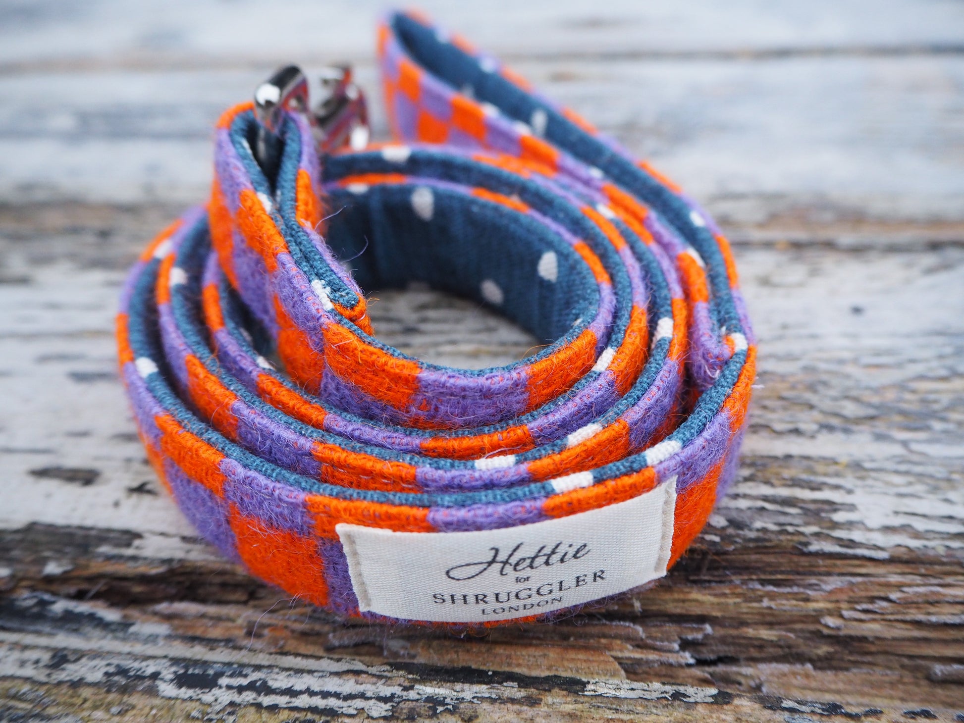 Charlie Checked Vintage Wool Dog Lead - Shruggler