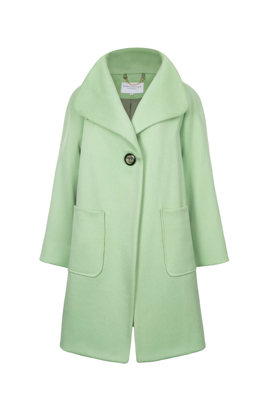 Pale Apple Green Wool Solena Coat - Shruggler