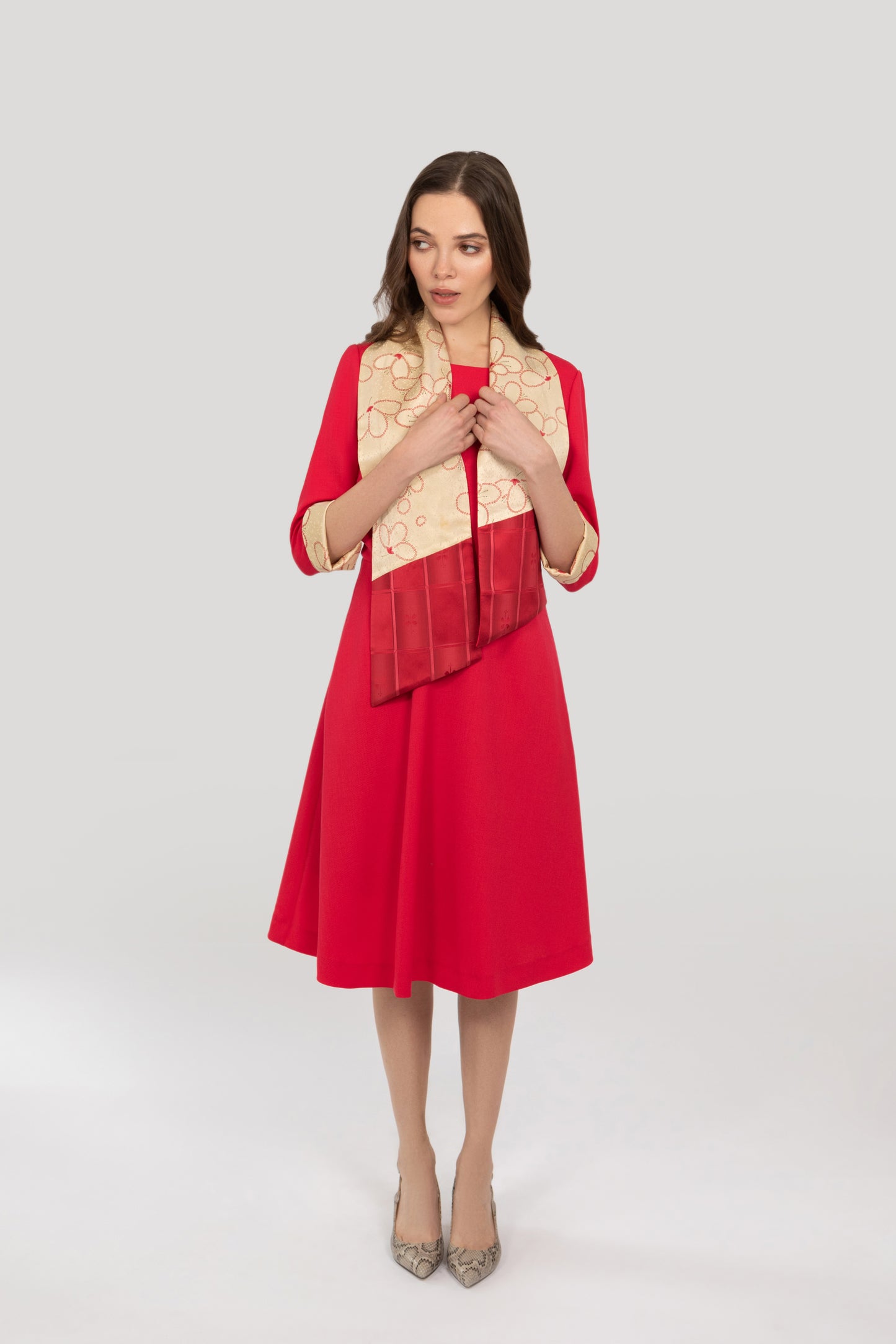 Audrey Dress - Cerise Red - Last One With Plain Belt
