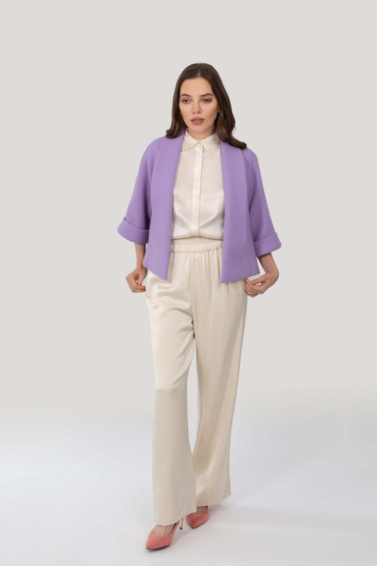 Estelle Cape Jacket - Lilac Vintage Wool - Made to Order