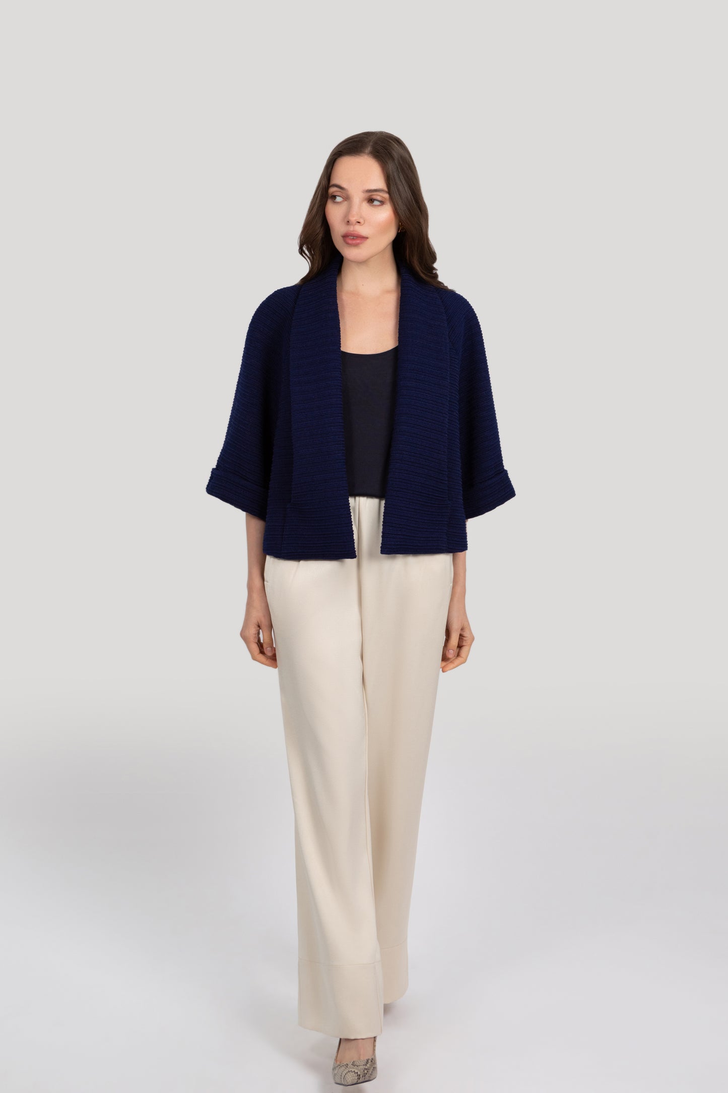 Short Wool Cape Coat
