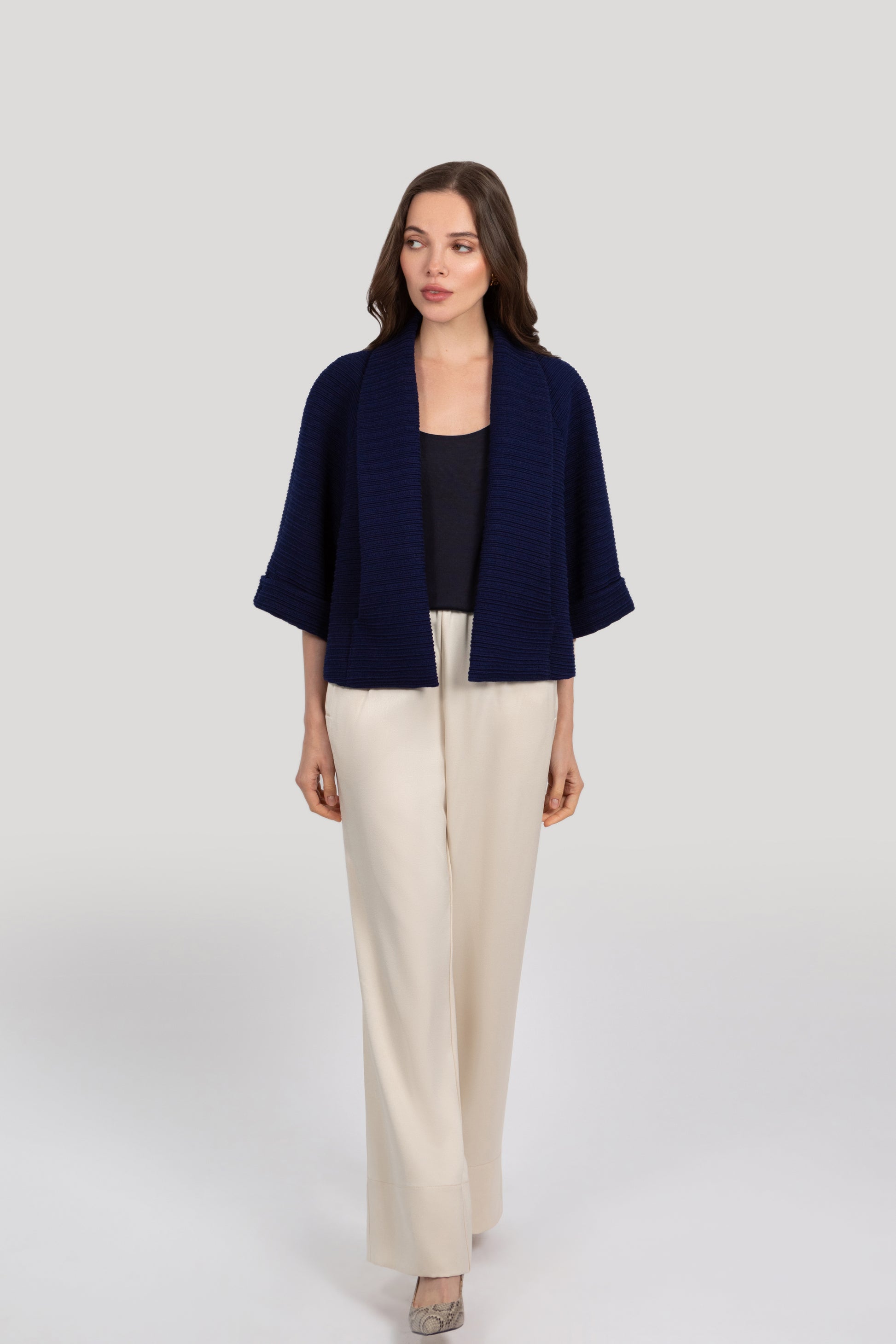 Short Wool Cape Coat