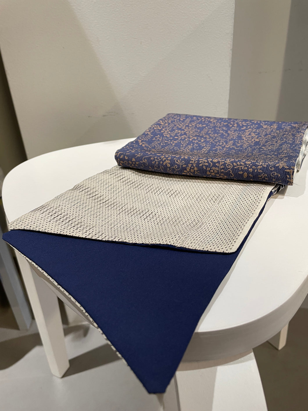 Japanese Kimono Silk Scarf - Shades Of Blue