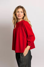 Load image into Gallery viewer, Anya Red Wool Crepe Shirt Blouse
