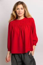 Load image into Gallery viewer, Anya Red Wool Crepe Shirt Blouse
