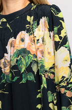 Load image into Gallery viewer, Black Silk Floral Shirt Blouse
