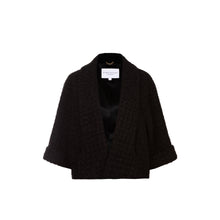 Load image into Gallery viewer, Estelle Cape Jacket - Black Vintage Worsted Wool 
