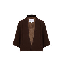 Load image into Gallery viewer, Estelle Cape Jacket - Brown Vintage Worsted Wool - Shruggler - cape coat
