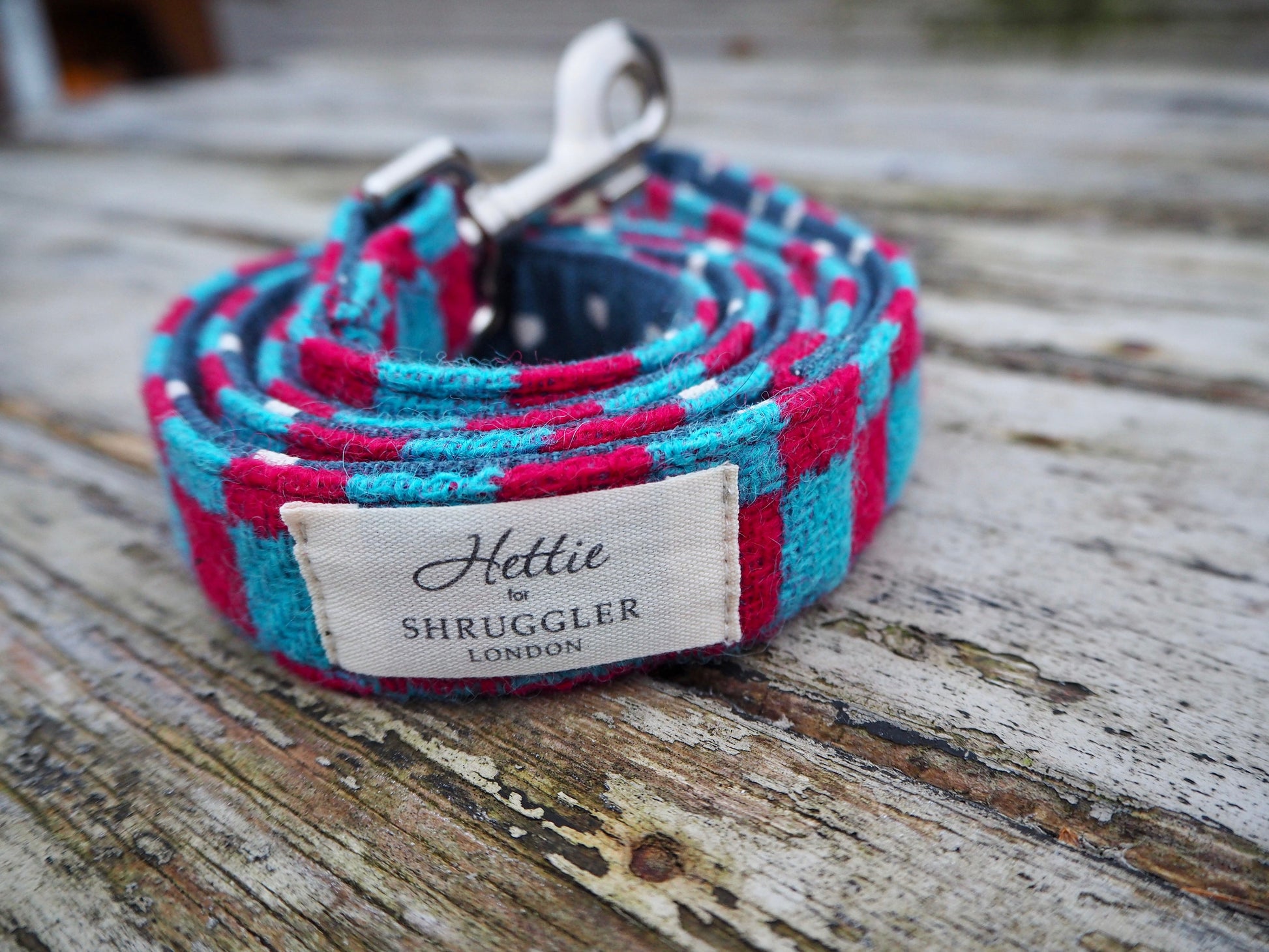 Charlie Checked Vintage Wool Dog Lead - Shruggler