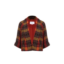 Load image into Gallery viewer, Estelle Cape Jacket - Red Yellow Black Fancy Check - Shruggler
