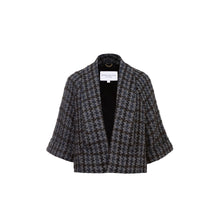 Load image into Gallery viewer, Cropped Grey Tweed Cape Jacket 
