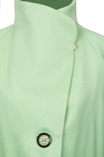 Load image into Gallery viewer, Pale Apple Green Wool Solena Coat - Shruggler
