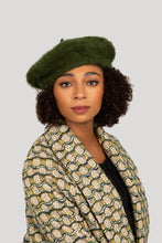 Load image into Gallery viewer, Estelle Cape Jacket - Tweed Green Yellow Ecru Background
