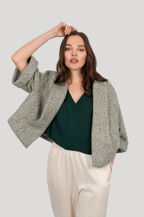 Green Cape Jacket Wool